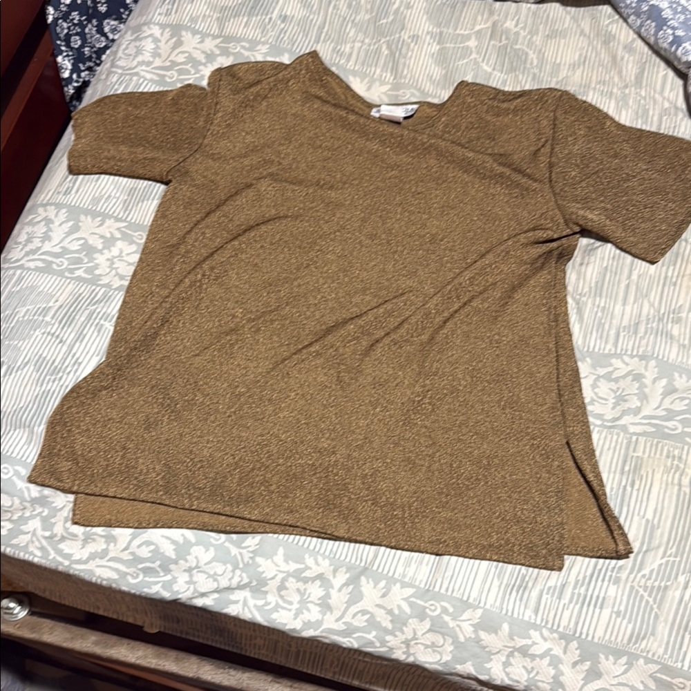 Samantha LEE Tan Knit Crew Neck Sweater